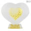 Heart Love - Verre transparent avec or pur - Verre de Murano original Omg