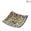 Square Plate - Carnival Murrina - Original  Murano Glass OMG