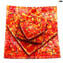 Square Plate - Red - Empty pockets - Murano Glass