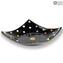 Millefiori Square plate - black - Original Murano Glass