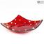 Millefiori Square plate - red - Original Murano Glass