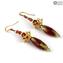 Pendientes Aurelia - Rojo - Cristal de Murano original OMG