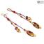 Pendientes Aurelia Long - Rojo - Cristal de Murano Original OMG