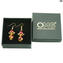 Earrings Cecilia Double - Red - Original Murano Glass OMG