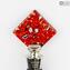 Flaschenverschluss Rot & Gold - Original Murano Glass OMG® + Geschenkbox