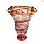 Vaso Ulysses - Sbruffi Rosso - Vetro di Murano Originale OMG