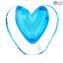 Florero Corazón - Azul claro Sommerso - Cristal de Murano original OMG