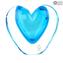 Vase Heart - Light Blue Sommerso - Original Murano Glass OMG