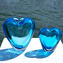 Vase Herz - Hellblau Sommerso - Original Murano Glas OMG