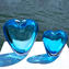 Vase Heart - Light Blue Sommerso - زجاج مورانو الأصلي OMG