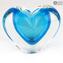 Vase Coeur - Bleu Clair Sommerso - Verre de Murano Original OMG