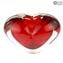 Vase Heart - Red Sommerso - Original Murano Glass OMG