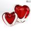 Vase Heart - Red Sommerso - Original Murano Glass OMG