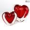 Vase Coeur - Rouge Sommerso - Verre de Murano Original OMG