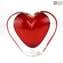 Vase Coeur - Rouge Sommerso - Verre de Murano Original OMG