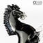 Cheval Mustang - Noir - Verre de Murano Original OMG