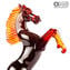 Cavallo Quarter - rosso - Vetro di Murano orginale OMG
