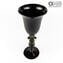 Champagne Flute single - All Black - Glass Blown
