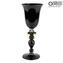 Champagne Flute single - All Black - Glass Blown