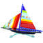 Sail boat - Multicolor - Original Murano glass