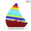 Sail boat - Multicolor - Original Murano glass