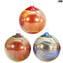 Set mit 3 Weihnachtskugeln - Farbmischung - Murano Glass Xmas