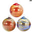 Set of 3 Christmas Balls - Color Mix - Murano Glass Xmas