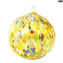 Yellow Christmas Ball Dot Fantasy - Special Xmas -  Original Murano Glass OMG