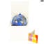 Blaue Weihnachtskugel Punkt Fantasie - Special XMAS - Original Murano Glass OMG