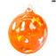 Orange Christmas Ball - Dot Fantasy - Original Murano Glass OMG