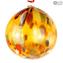 Palla di Natale - Dot Fantasy Arancio - Vetro di Murano Originale OMG
