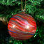 Bola de Natal vermelha - Fantasia torcida - Natal de vidro de Murano