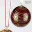 Roter Weihnachtsball - verdrehte Fantasie - Murano Glass Xmas