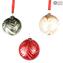 Weiße Weihnachtsbaumkugel - Special Xmas - Original Murano Glass OMG
