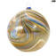 Palla di Natale - Blu Twisted Fantasy - Vetro di Murano Originale OMG