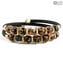 Bracelet Serena Double - noir avec Avventurina - Verre de Murano Original OMG