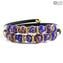 Bracciale Serena Doppio - Blu con Avventurina - Vetro di Murano Originale OMG