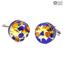 Cufflinks - blue with gold - Original Murano Glass OMG