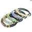 Armband Atena - Hellblaue lange Perlen mit Avventurina - Original Murano Glass OMG