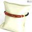 Bracelet Atena - Perles Longues Rouges avec Avventurina - Verre de Murano Original OMG