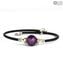 Bracelet Perla Violet - avec Argent - Verre de Murano Original OMG