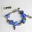 Pandoralike Bracciale - Blu - Vetro di Murano Originale OMG