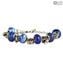 Pandoralike - Bracelet bleu une couleur - Verre de Murano