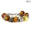 Pandoralike Bracciale - Ambra - Vetro di Murano Originale OMG