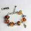 Pandoralike Bracciale - Arancione - Vetro di Murano Originale OMG