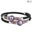 Pulsera Comet Purple - Cristal de calcedonia - Cristal de Murano original OMG