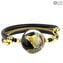 Armband Goldzeitalter - Chalcedonglas - Original Muranoglas OMG