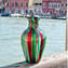 Vase Cannes Vert et Rouge - Verre Original de Murano