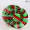 Vase Cannes Vert et Rouge - Verre Original de Murano