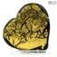 My Love - heart glass with pure gold - Original Murano Glass OMG